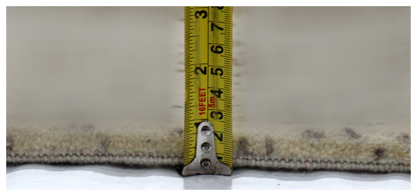 Hand Knotted Contemporary Abstract Wool Rug 8x10 - Beige Red Grey Blocks