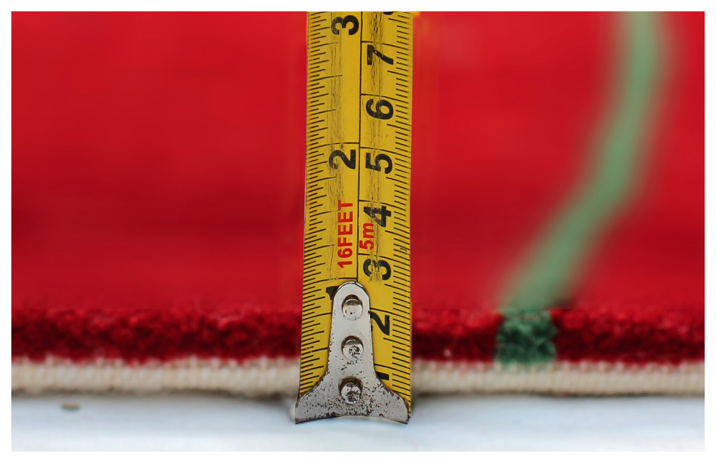 Red Beige Floral 5.6x8 Modern Abstract Hand Knotted Area Rug