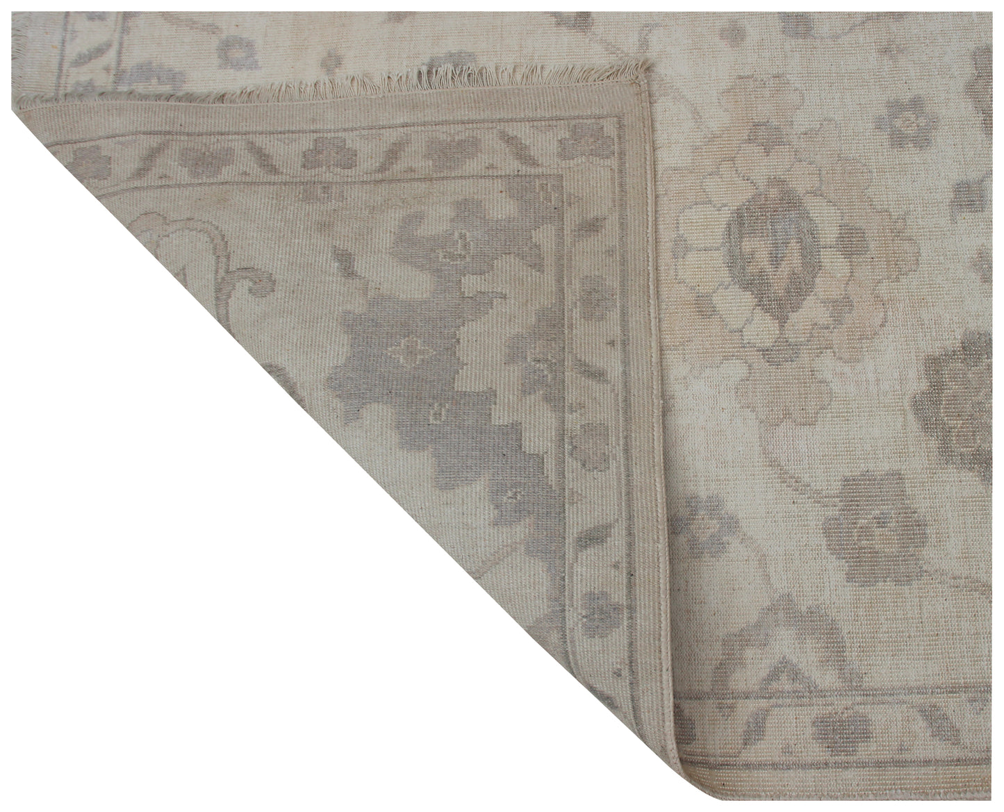 Soft Grey Beige Taupe 8x10 Wool Area Rug - Hand Knotted Vintage Antique Oriental Oushak