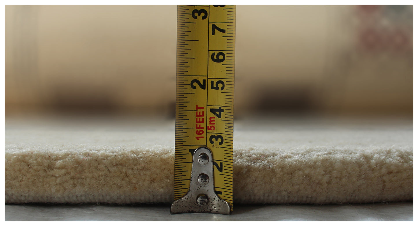 Hand Knotted Contemporary Gabbeh Patchwork Wool Rug 6.6x10- Beige Multi