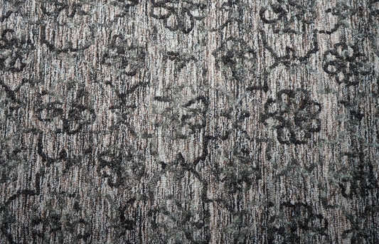 Grey Teal Vintage Distressed Hand Tufted Wool Area Rug - Cut Pile Shabby Chic Custom Sizes