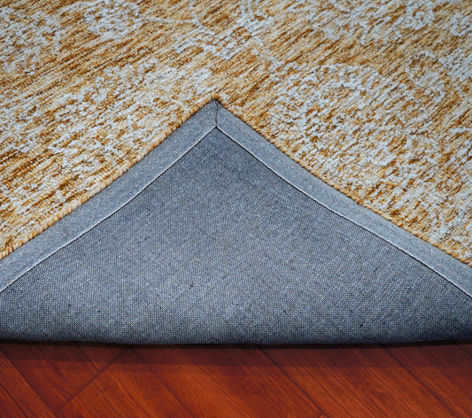 Blue Green Gold Abstract Textured Hand Tufted Wool Area Rug - Cut Pile Contemporary Custom Sizes