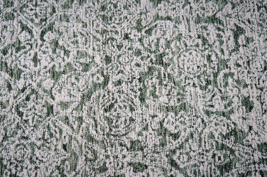 Teal Green Vintage Distressed Hand Tufted Wool Area Rug - Cut Pile Shabby Chic Custom Sizes