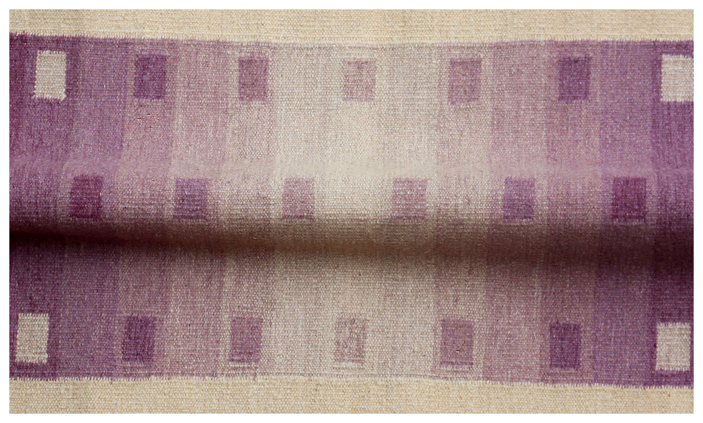 Beige and Purple Handwoven 4x6 Modern Stripes design Flatweave Durry Rug.