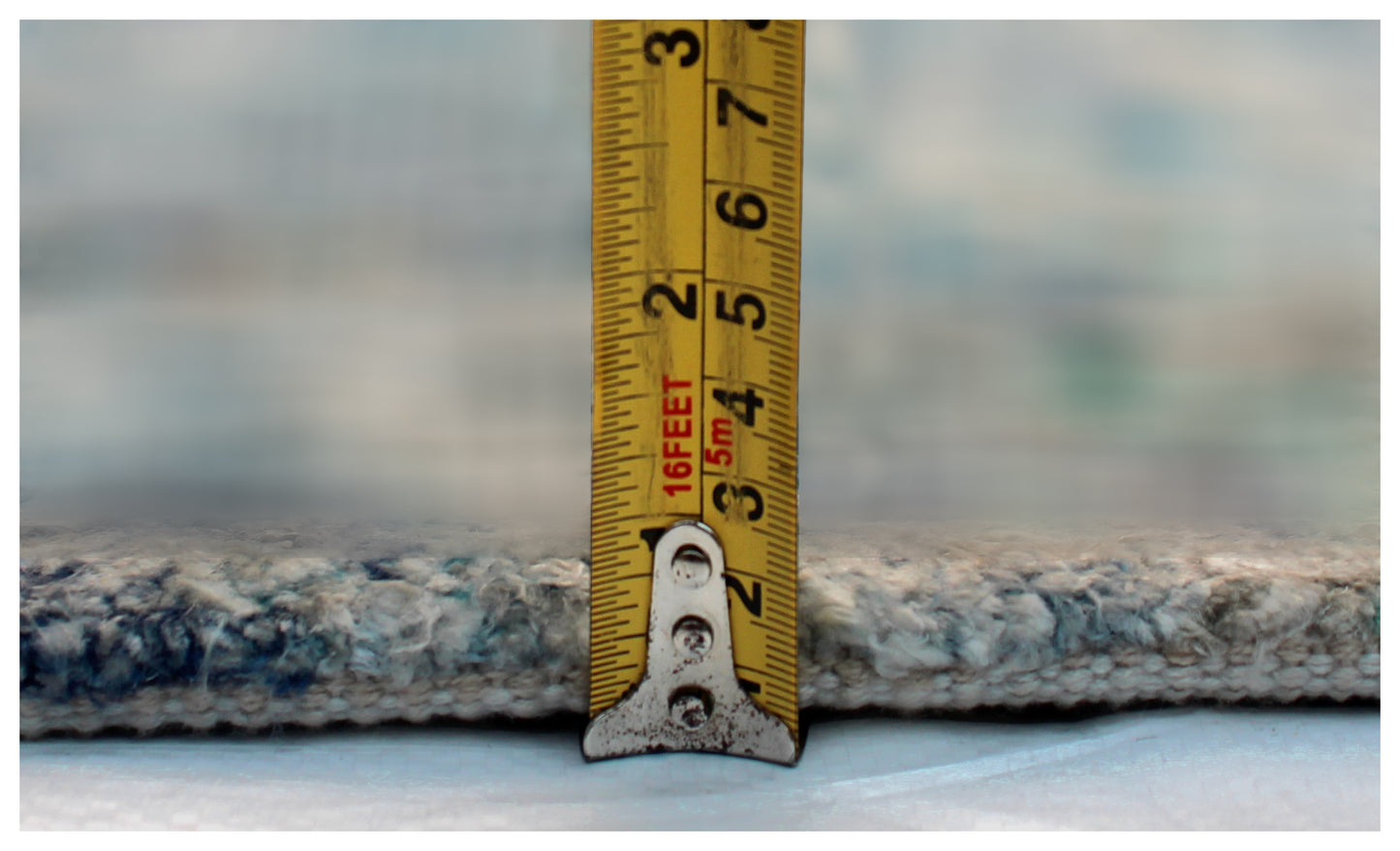 Turquoise Navy Blue Grey 8x10 Hand Knotted Vintage Antique Wool Viscose Area Rug - Abstract Distressed