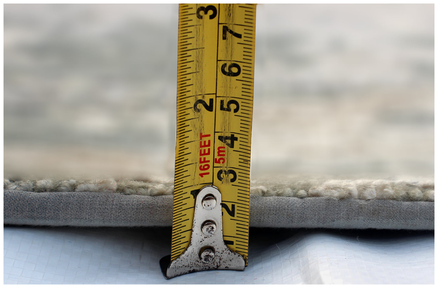 8x10 Abstract Distressed Vintage Antique Wool Viscose Hand Knotted Area Rug - Beige Grey Teal Green