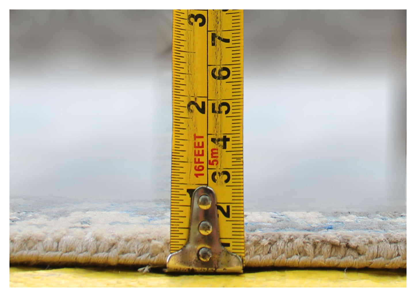 Blue Grey Distressed Vintage Hand Knotted Rug 8x10 - 30 KPSI Wool Viscose Area Rug Bhadohi