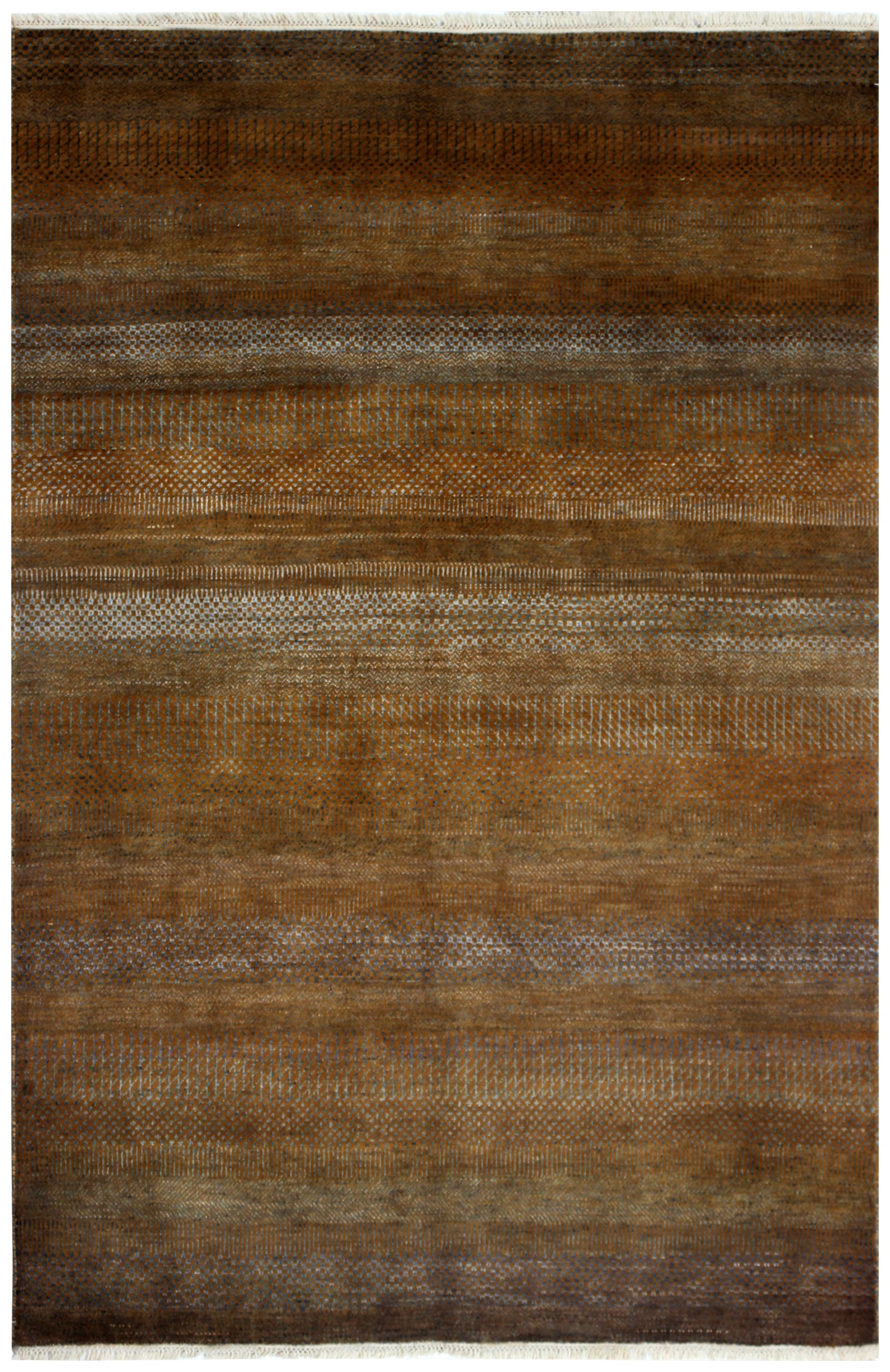 Textured brown rug with a woven pattern