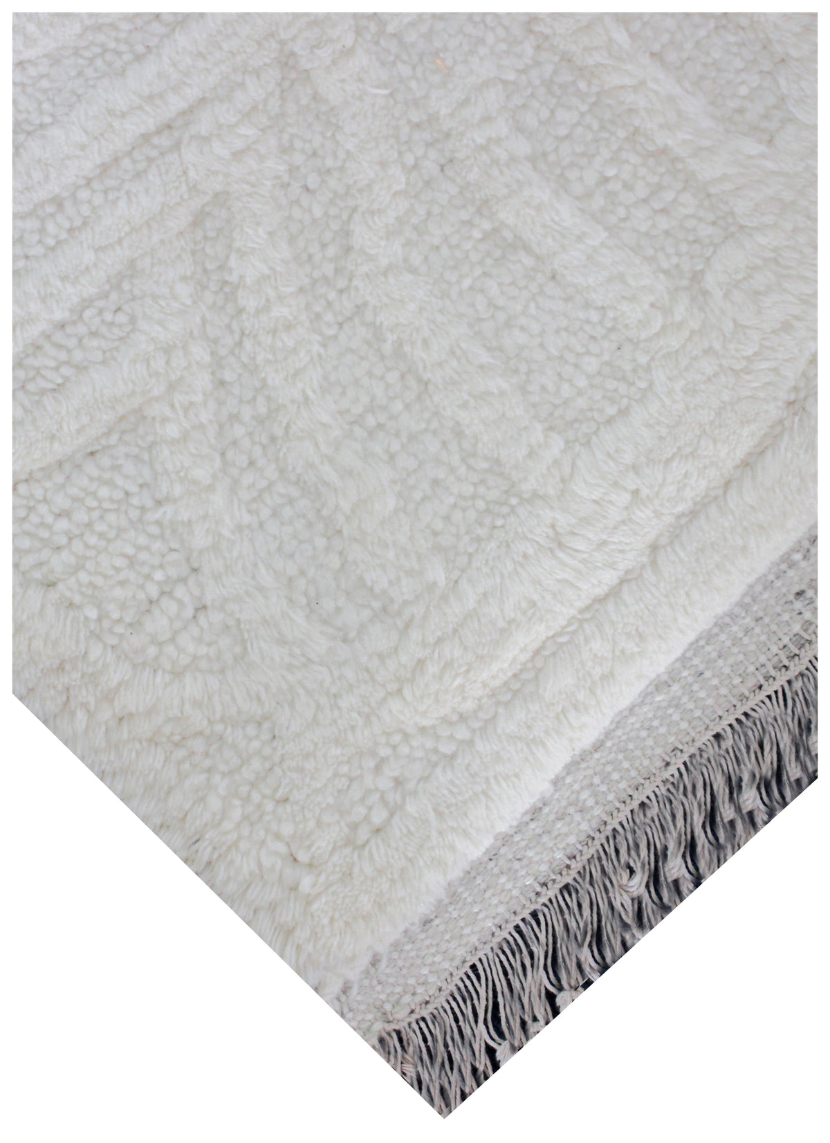 Hand Knotted Ivory Swirl Rug - Hand Carved Texture Area Rug 5.6x8 Feet