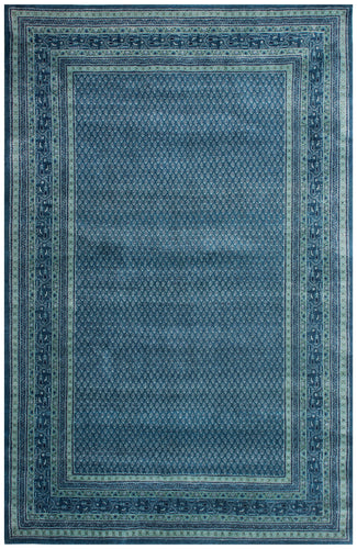 Hand Knotted Traditional Blue Rug - Premium Wool 7x10 8x10 Feet