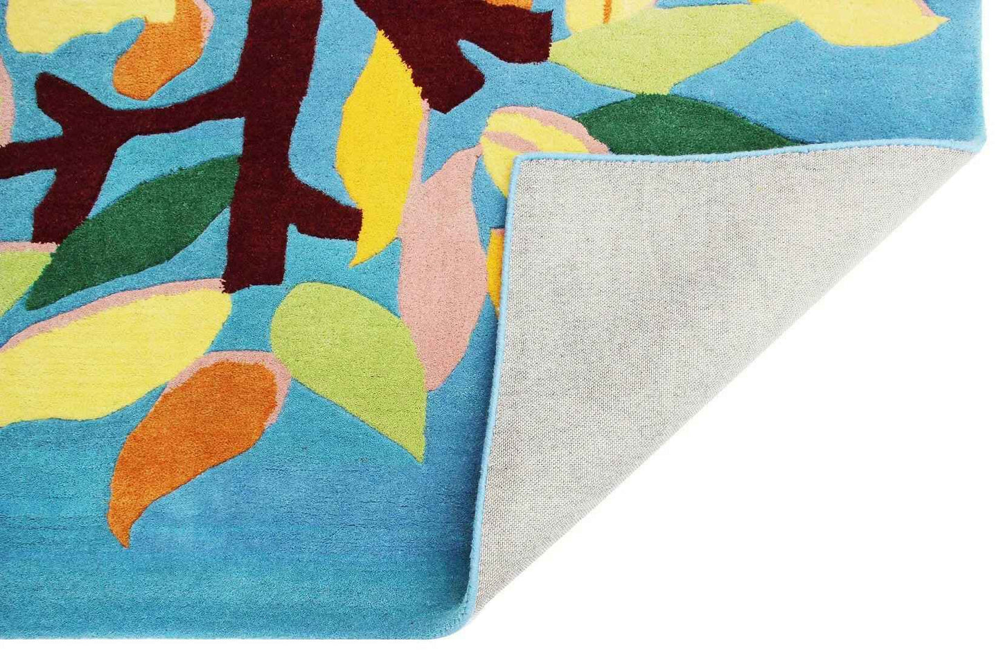 Hand Tufted Tree of Life Animals Kids Rug - Educational Nature Learning Rug