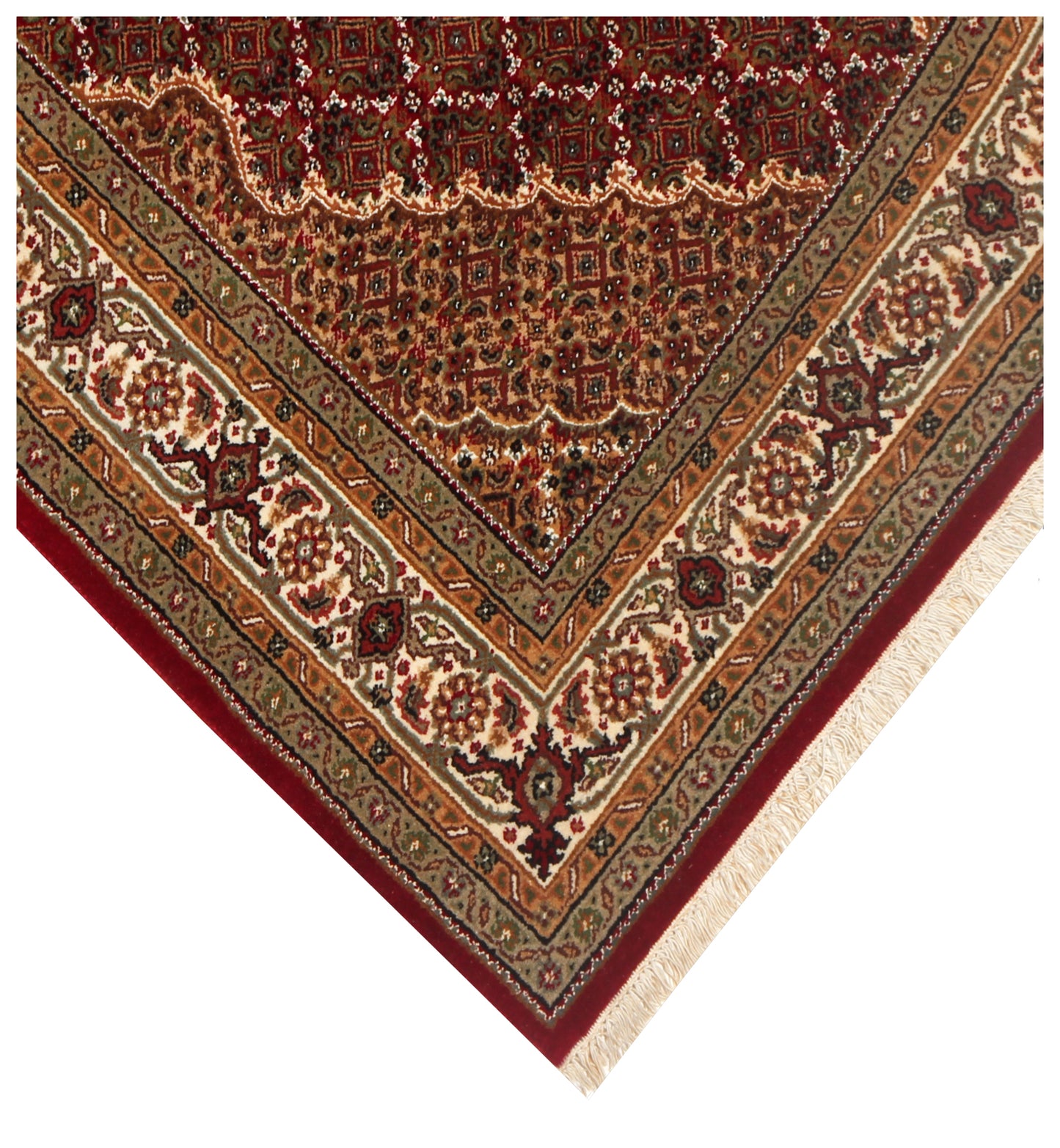 Traditional Heriz 5x8 and 6x9 Fine Hand-Knotted Wool Area Rug – Ivory, Brown, Rust & Gold Medallion Design