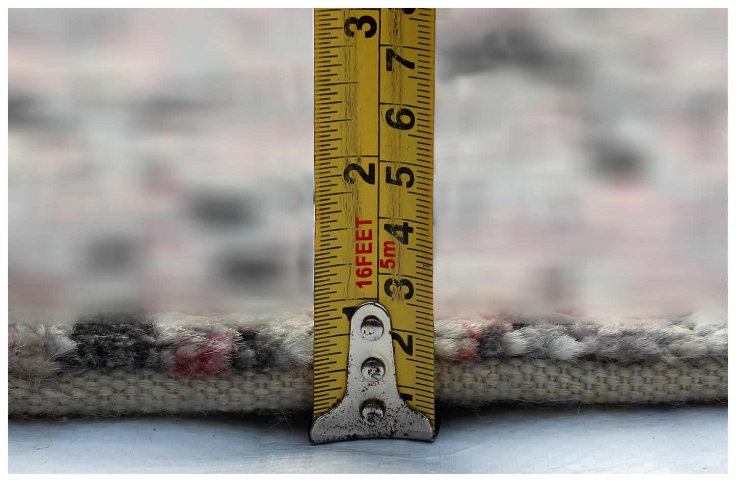 8x10 Distressed Vintage Antique Wool Viscose Area Rug - Grey Pink Beige Hand Knotted Abstract