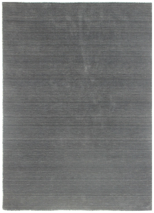 Modern Solid Gray Handloom Custom made wool area rug.