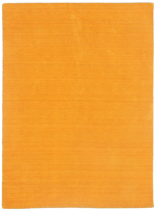 Modern Solid Gold Custom made Handloom wool area rug.