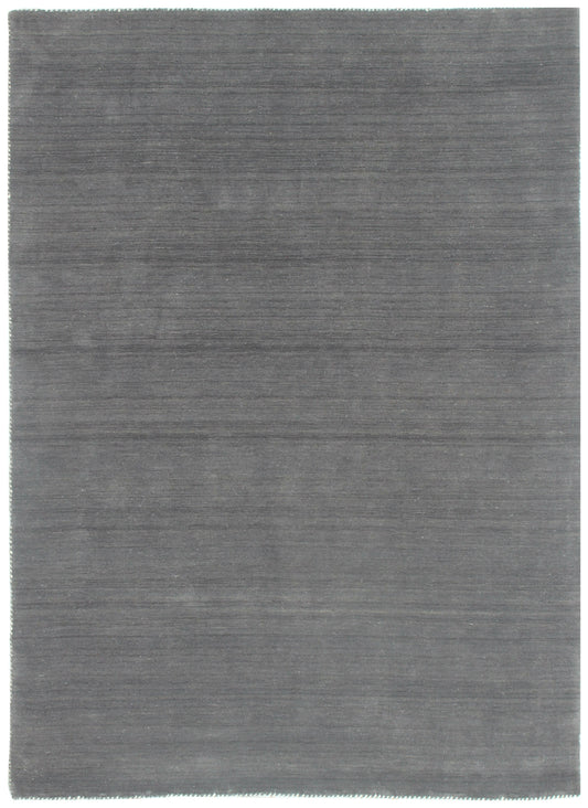 Modern Solid Gray and Beige Handloom Multi Size Wool Area Rug