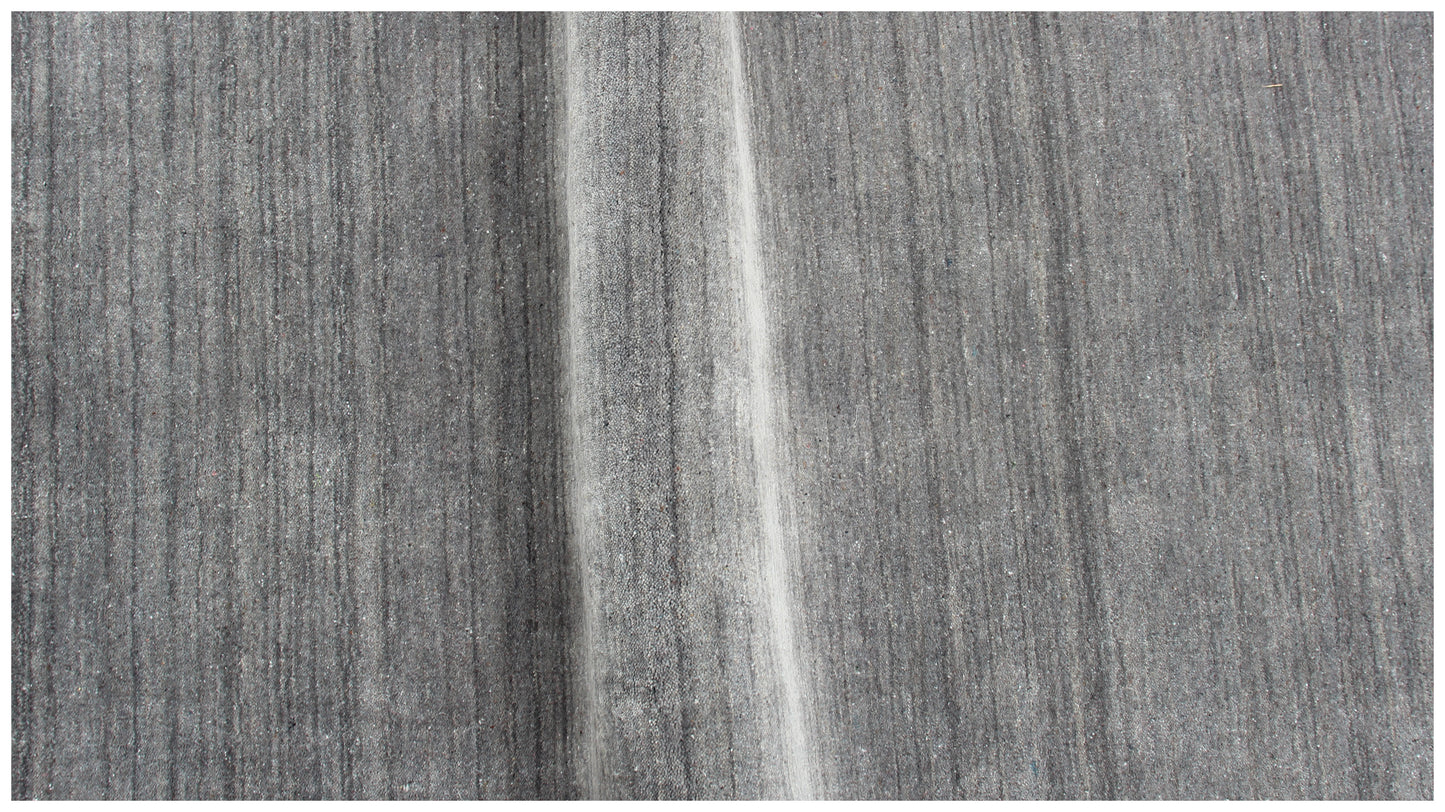 Modern Solid Gray and Beige Handloom Multi Size Wool Area Rug