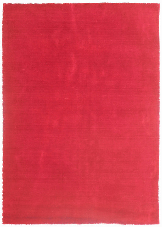 Custom Made Modern Solid Maroon Handloom Wool Area Rug