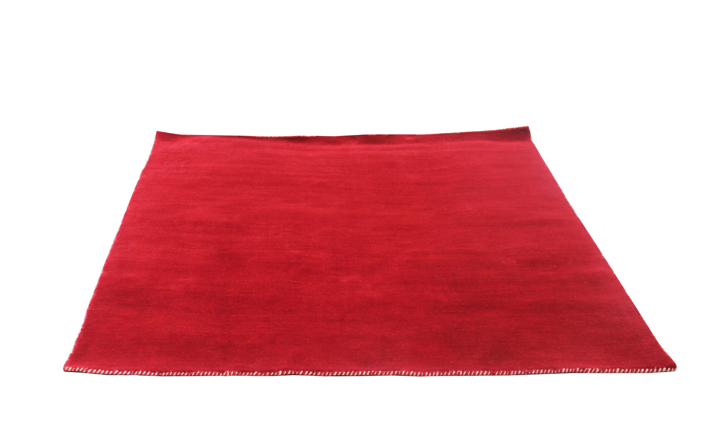 Custom Made Modern Solid Maroon Handloom Wool Area Rug