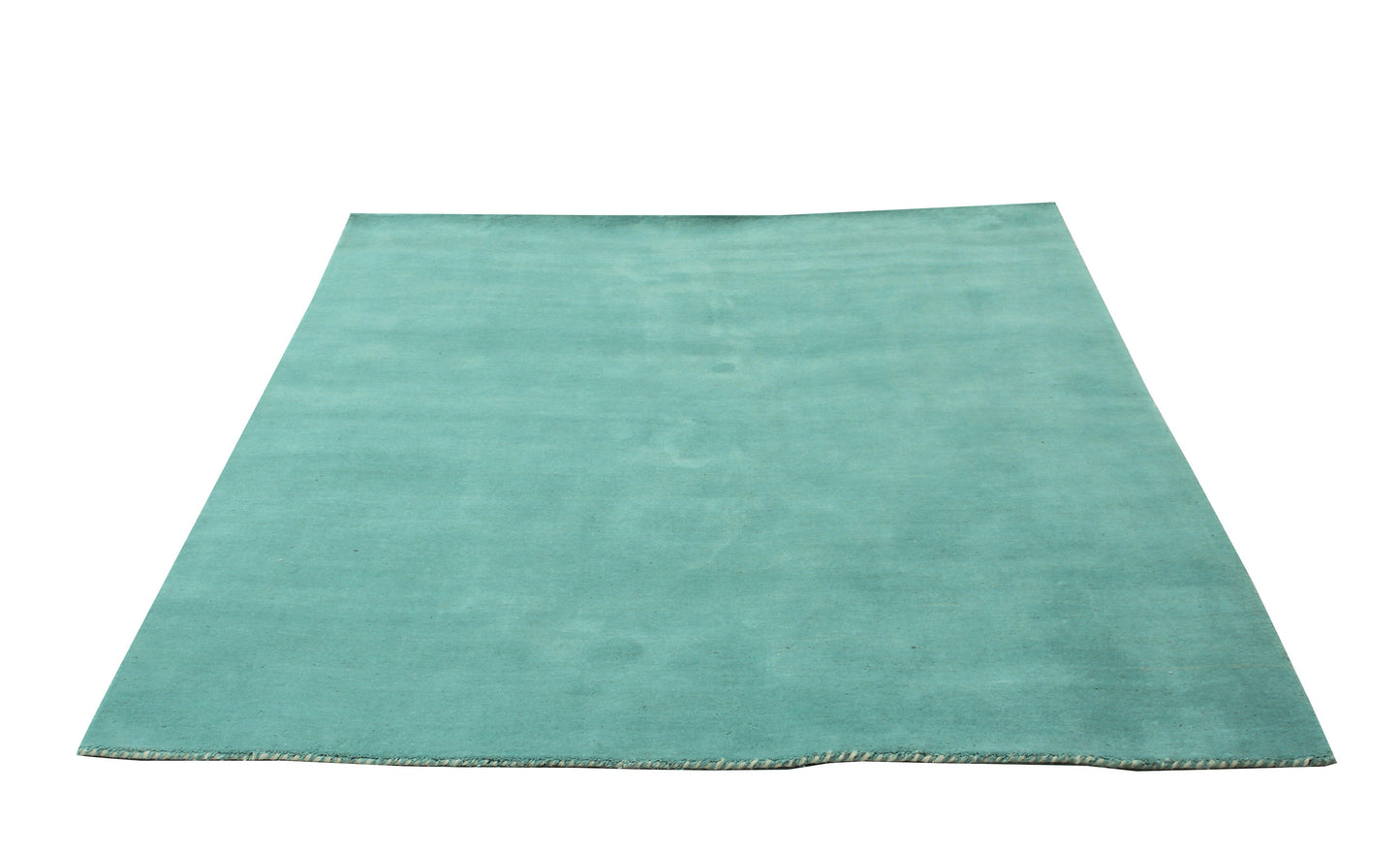 Custom made Modern Solid Turquoise Handloom wool area rug.