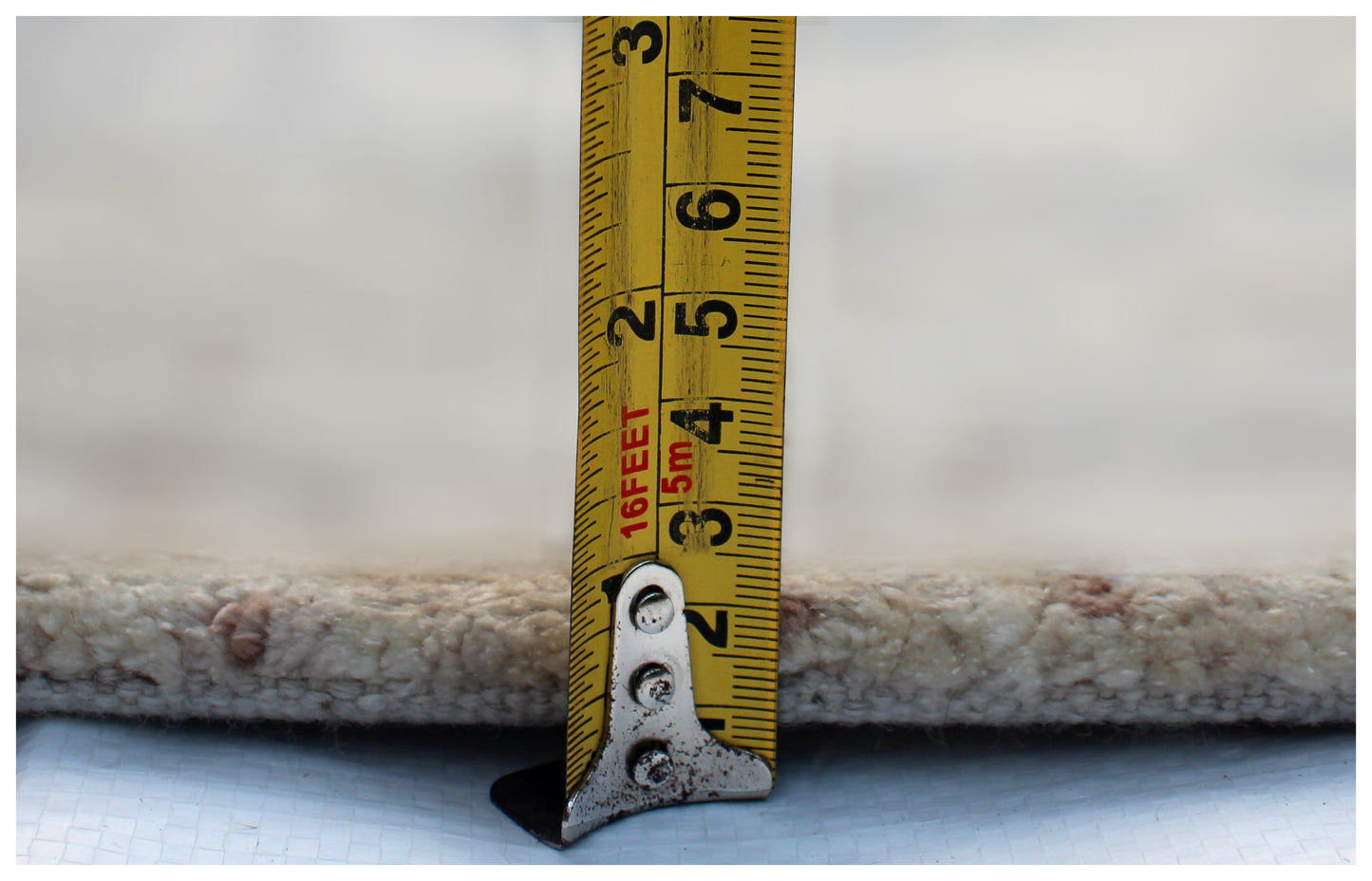 Ivory Cream Beige 7.6x10 Hand Knotted Wool Viscose Area Rug - Vintage Antique Abstract