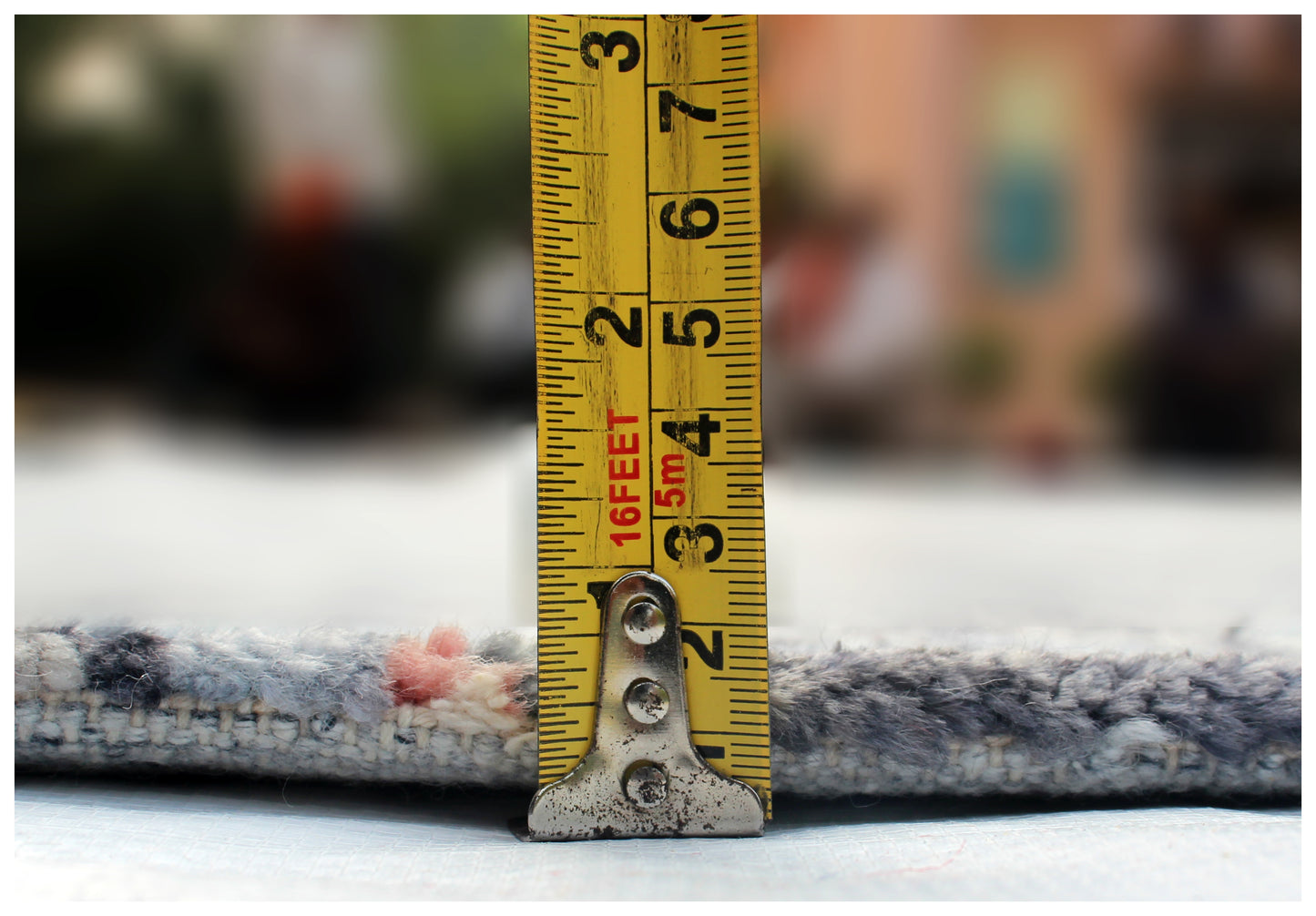 Grey Turquoise Pink 8x10 Hand Knotted Wool Viscose Area Rug - Vintage Antique Abstract