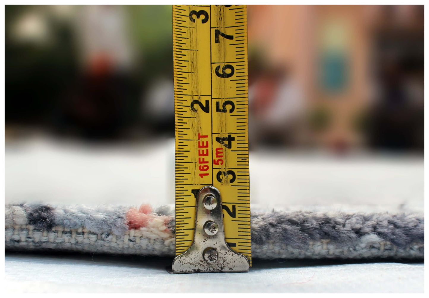 Grey Turquoise Pink 8x10 Hand Knotted Wool Viscose Area Rug - Vintage Antique Abstract