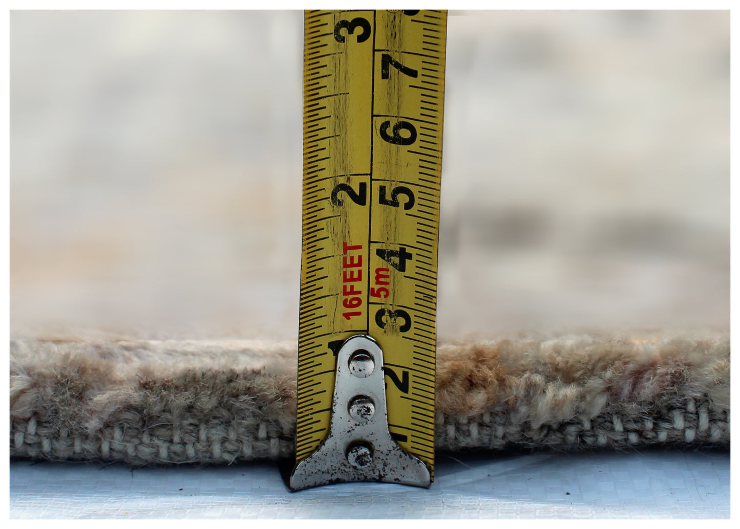 Hand Knotted Vintage Antique Brown Beige Gold 8x10 Wool Viscose Area Rug - Abstract Distressed