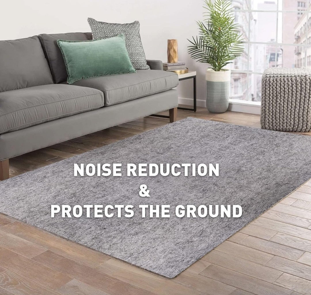 Grey Anti Slip Rug Pad in Sizes 2x3 to 12x15