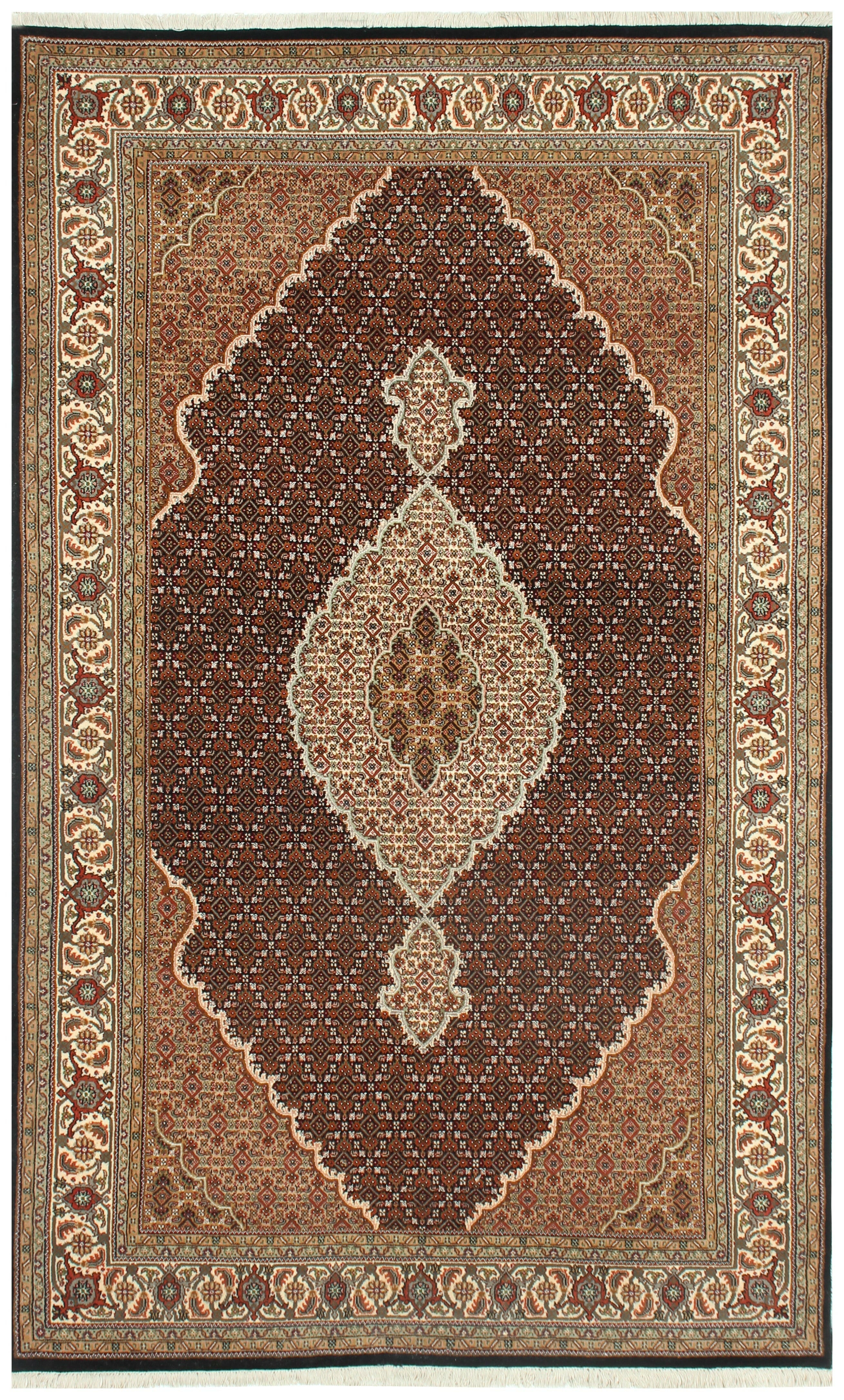 Hand Knotted Traditional Rug - Persian Style Medallion Area Rug