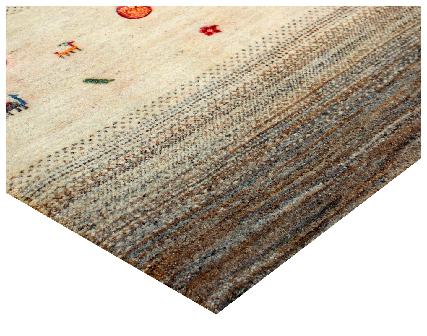 Gabbeh Tree of Life Ivory Grey 5.6x8 Area Rug - Hand Knotted
