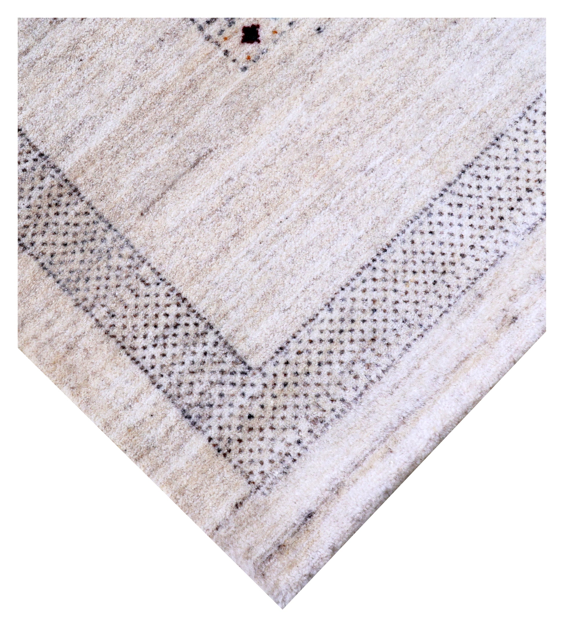 Ivory White Gabbeh Pictorial Panel Hand Knotted Wool Traditional 4x6 Area Rug