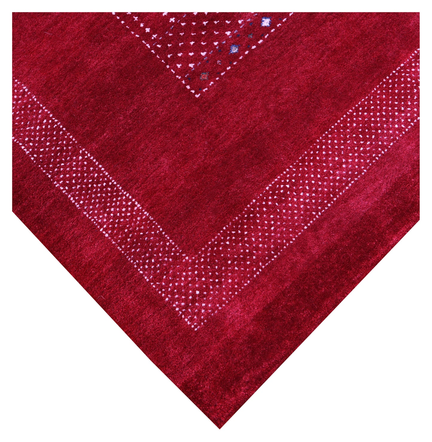Red Gabbeh Tonal Medallion Panel Hand Knotted Wool Traditional 4x6 Area Rug