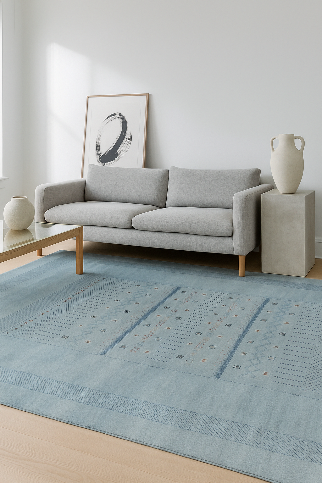 8.6x11.6 Teal Traditional Gabbeh Tribal design Hand Knotted Wool Area Rug