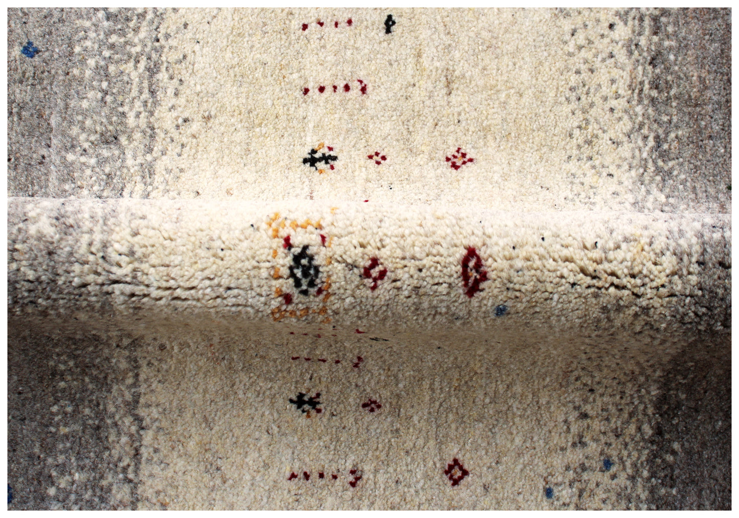 Hand Knotted Gabbeh Tribal Wool Rug 6.6x10 Multi Color Horizontal Stripes