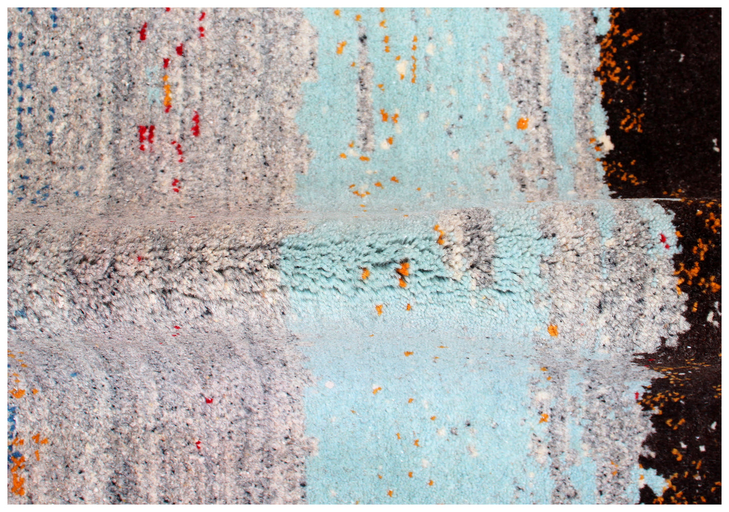 Hand Knotted Ivory Red Modern Abstract 5.6x8 Area Rug