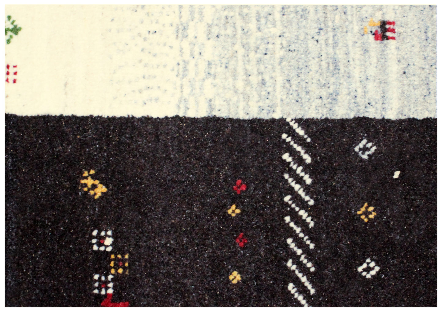 Hand Knotted Gabbeh Tribal Wool Rug 8x10 - Grey Multi Color Border