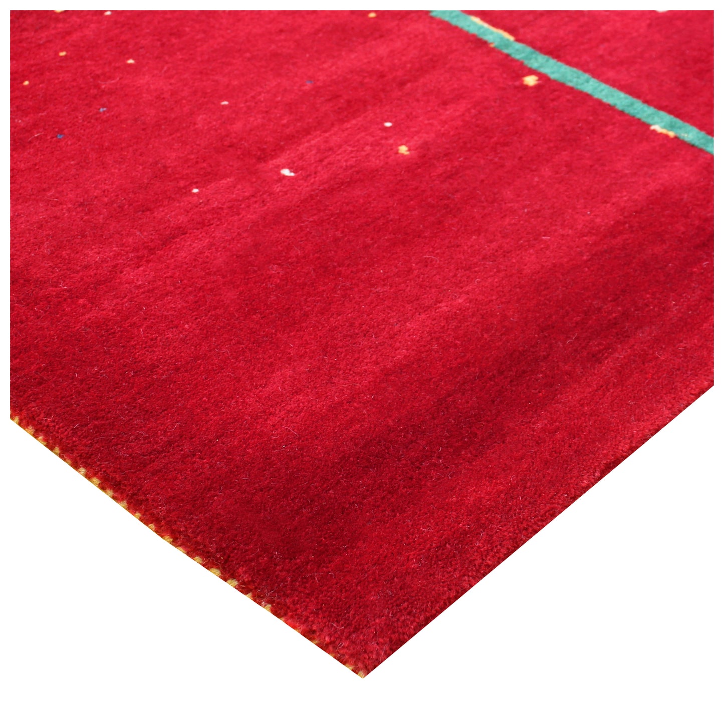 Red Beige Floral 5.6x8 Modern Abstract Hand Knotted Area Rug