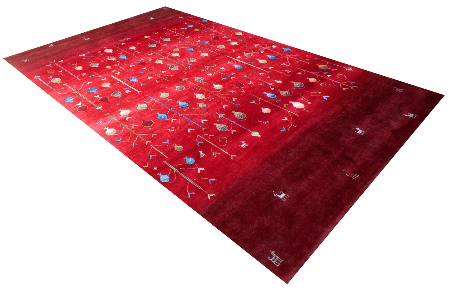 Tree of Life Garden Hand Knotted Red Vibrant Color 5.6x8 Area Rug
