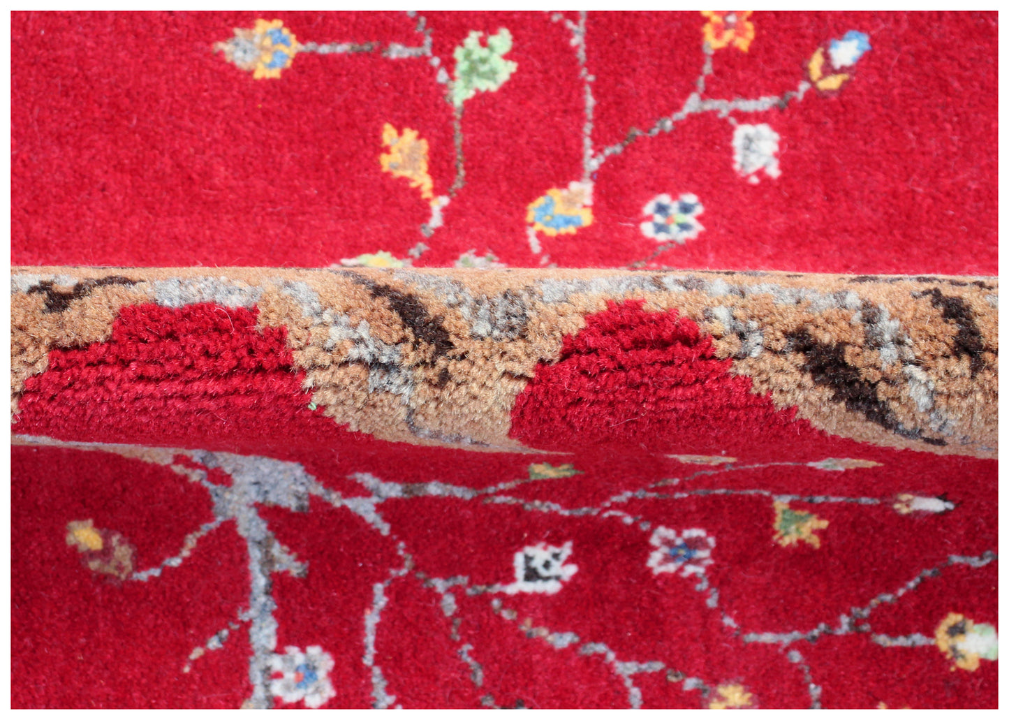 Tree of Life Gabbeh Hand Knotted Red Beige 5.6x8 Area Rug