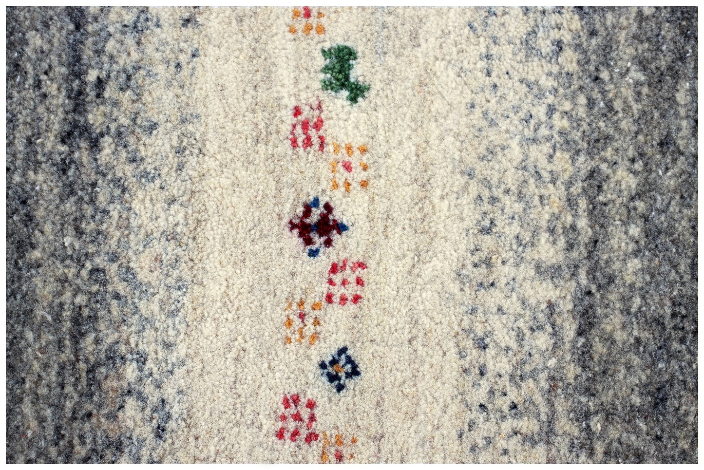 Hand Knotted Gabbeh Tribal Wool Rug 6x8 Beige Multi Decorative Border