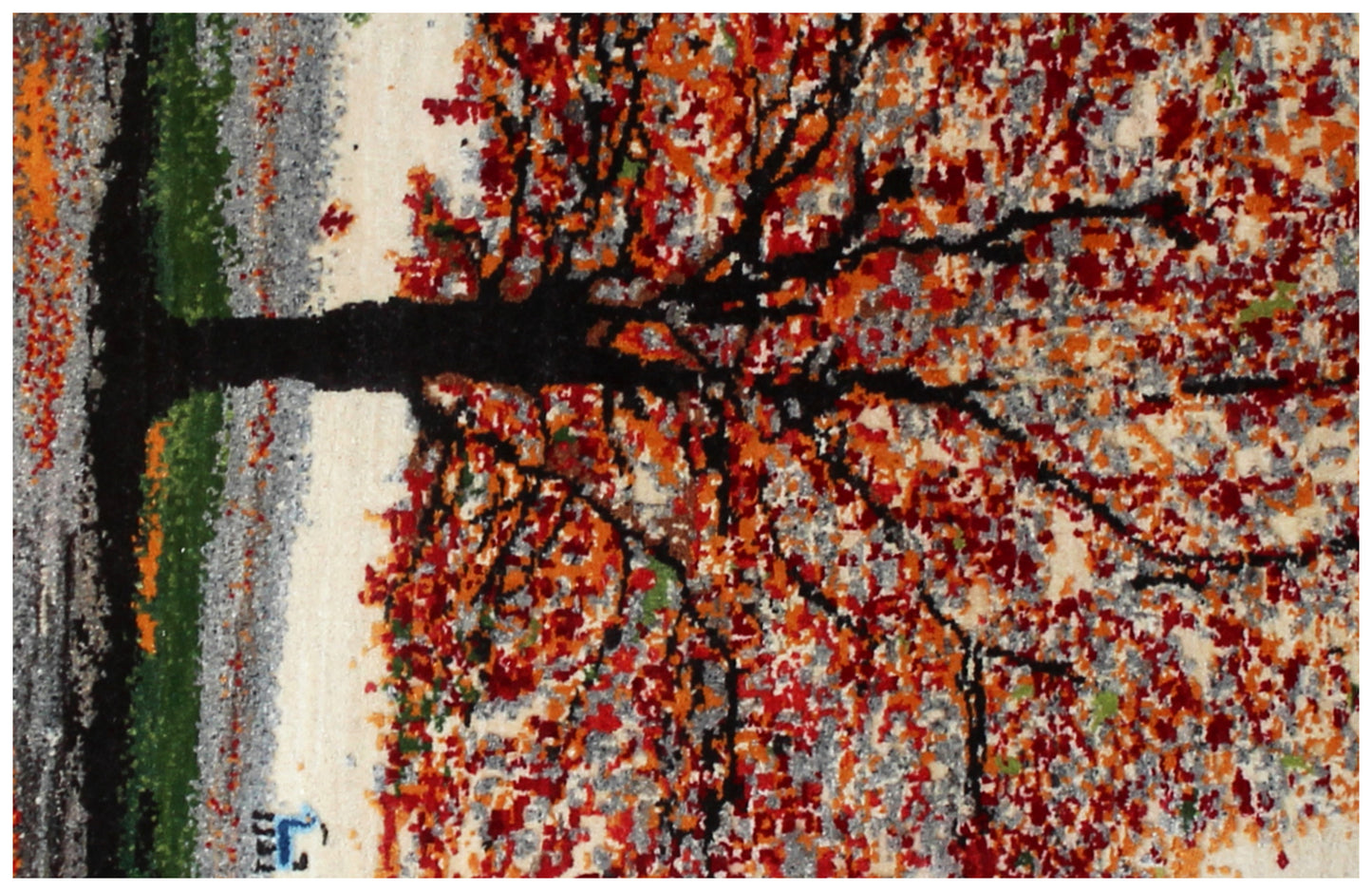5.6x8 Gabbeh Tree of Life Hand Knotted Ivory Multi-Color Area Rug