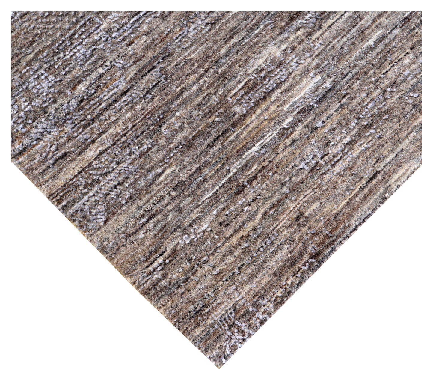 Grey Abstract Expressionist Lion Hand Knotted Wool Viscose Contemporary 5.6x8 Area Rug