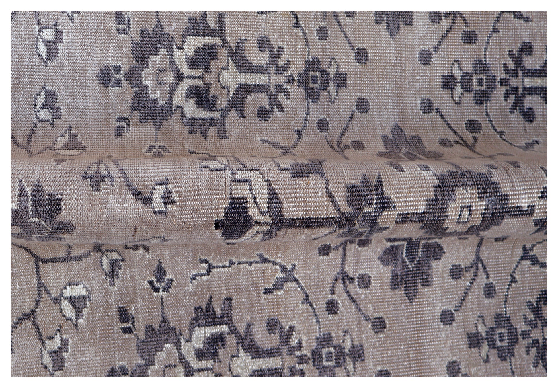 Taupe Charcoal Oushak Floral Vine Bamboo Silk Hand Knotted Oriental 8x10 Area Rug