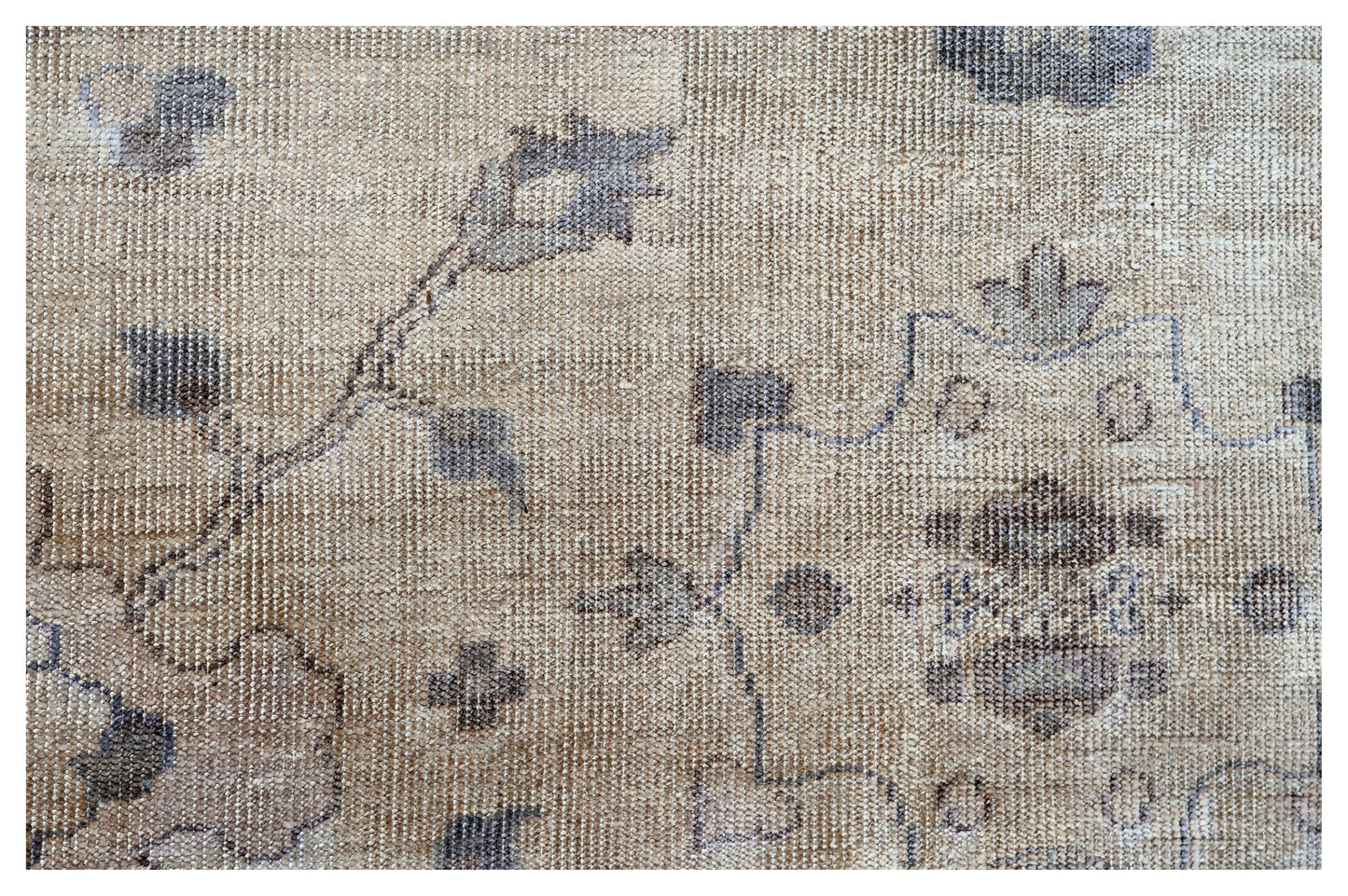 Ivory Brown Grey Oushak Floral Bamboo Silk Hand Knotted Oriental 8x10 Area Rug