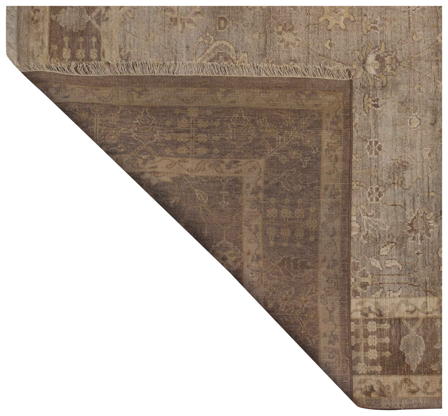 Vintage Style Distressed finished Seafoam Grey Traditional Oushak Ziegler All-Over Floral Design Hand Knotted Custom Made Wool Area Rug