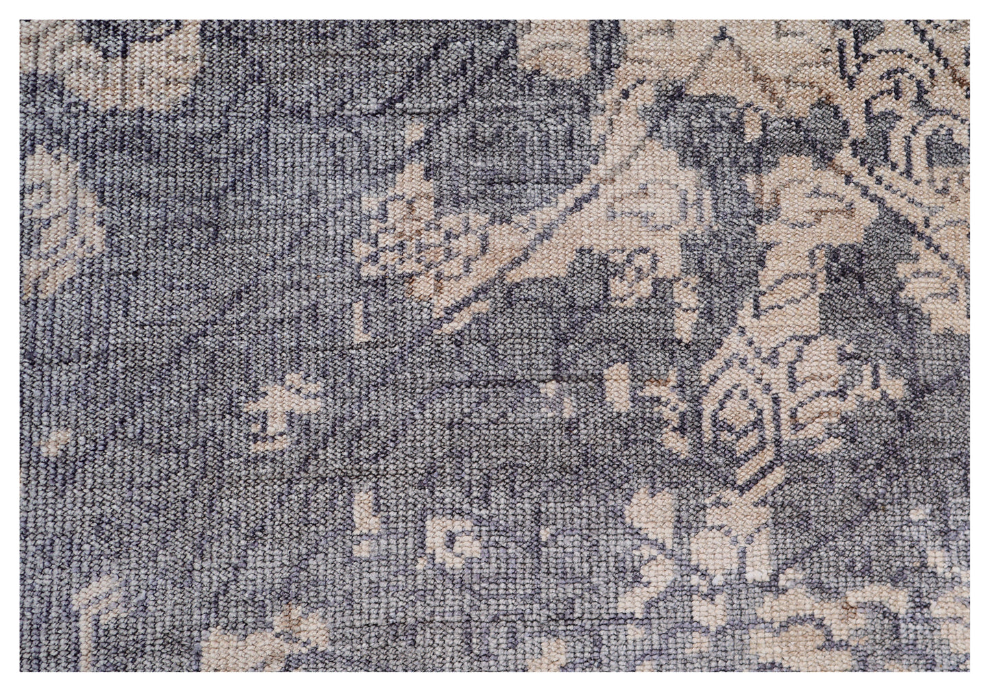 Peach Grey Antique Floral Diamond Bamboo Silk Hand Knotted 8x10 Bhadohi Area Rug