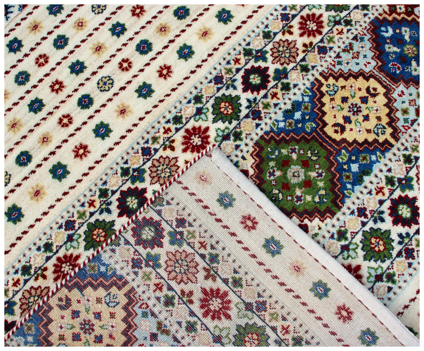Hand Knotted Traditional Gabbeh Ivory Vibrant Color 5.6x8 Area Rug