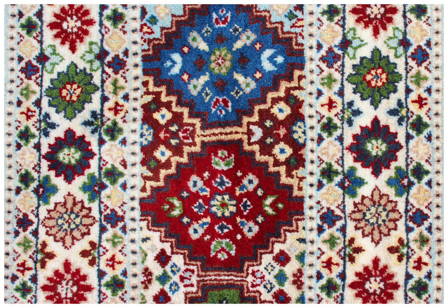 Hand Knotted Traditional Gabbeh Ivory Vibrant Color 5.6x8 Area Rug