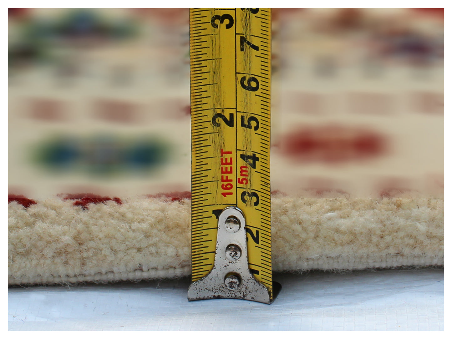 Hand Knotted Traditional Gabbeh Ivory Vibrant Color 5.6x8 Area Rug